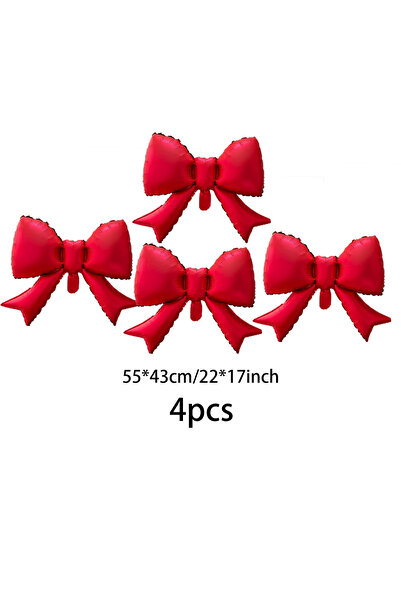 Choice Other Small siza-4pcs Red bow shaped aluminum foil balloon, used for V...