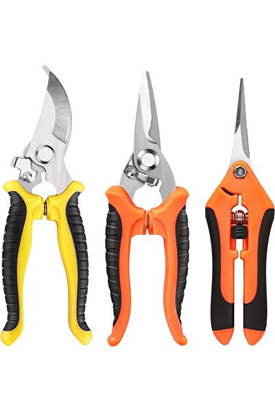 Choice 3PCS 3 Pack Garden Pruning Shears, Stainless Steel Shears, Gardening S...