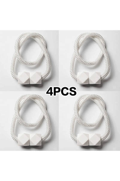 Choice4 4 ربطات ستائر بيضاء، 4 قطع، مزودة بمغناطيس قوي، تصميم حبل سميك، مناسب...
