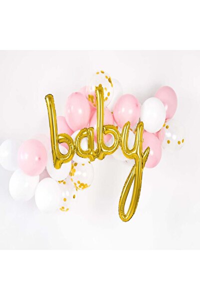 Patladı Gitti Baby Gold Foil Balloon Baby Kids Party Celebration Set
