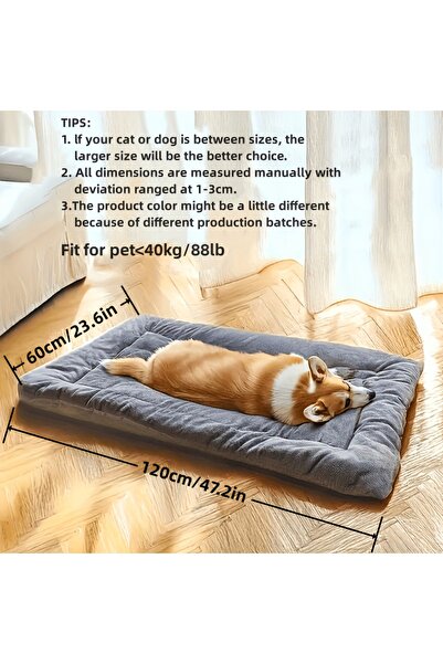 Choice GRAY Oversized Plush Dog Cat Bed Sofa Crate Pad Ultra Soft Polyester P...