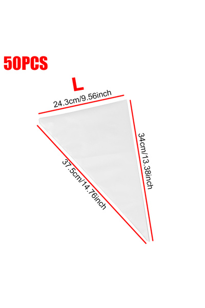 Choice1 WZBHD-50PCS-L 50PCS/Pack Piping Bag Disposable Pastry Piping Sleeve S...