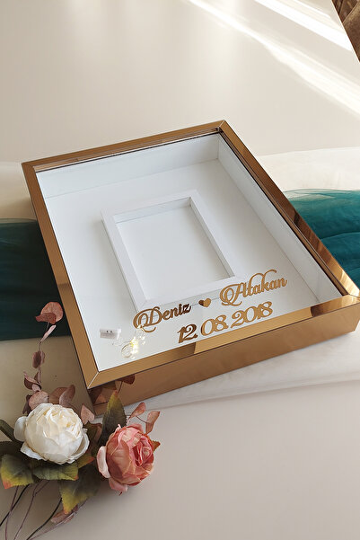 Verda Çerçeve 40x50 Cm Bronz Fotoğraf Bölümlü Anı Çerçevesi! Ledli Ve Isimli ...