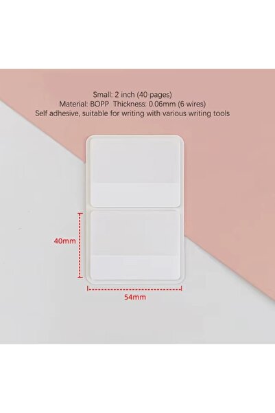 choice2 5.4x4cm 40 stickers 40/80/160 Pages Frosted Simple Pure White Index S...