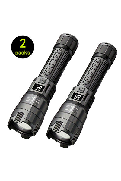 Heinast ZOOM 2PCS High Strong Power Led Flashlights 2000LM Tactical Torch wit...