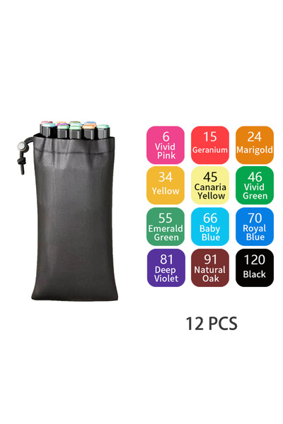 Choice 12PCS 24-262 Colors Alcohol Drawing Markers Dual Tip Permanent Art Ske...