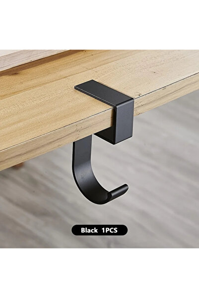 Choice black Aluminum Desk Hook Organizer Anti-Slip Design Sleek Black White ...