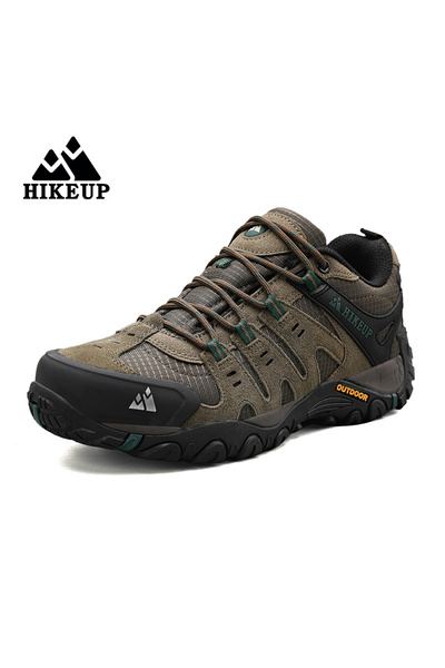 Choice 41 Khaki HIKEUP Men's Hiking Shoes Suede Leather Outdoor Shoes Wear-re...