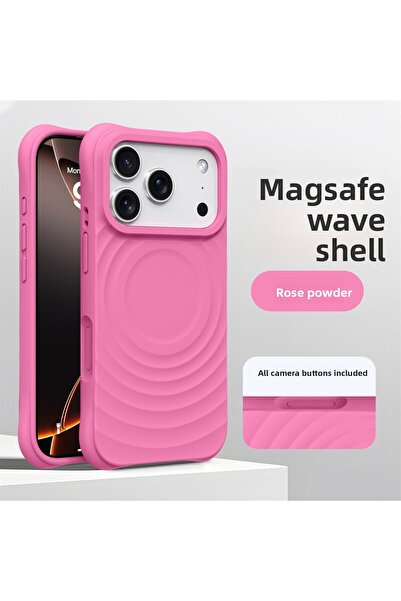 Choice70 iPhone17 Pro Max Rose Water Ripple Silicone For Magsafe Wireless Cha...