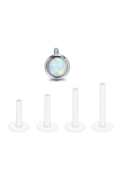 Choice13 1.2x6x3mm 1pcs Style A 16G Clear Labret Lip Rings Studs Flexible Acr...