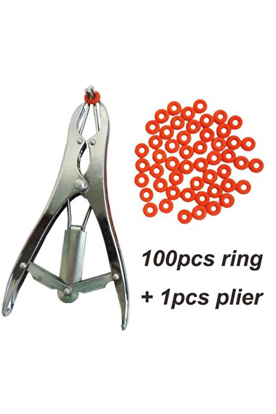 Choice M 100Pcs and 1Pc plier Stainless Steel Sheep Broken Tail Castration Ex...