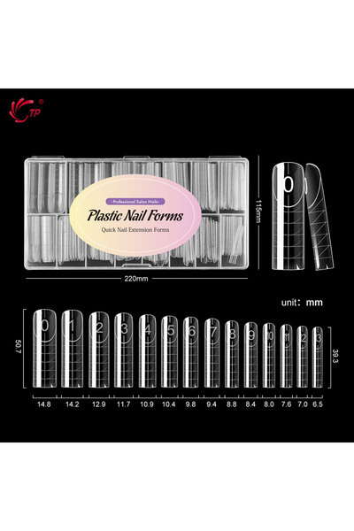 Choice E-Clear-140PCS TP Square French Dual Nail Forms Almond Quick Building ...