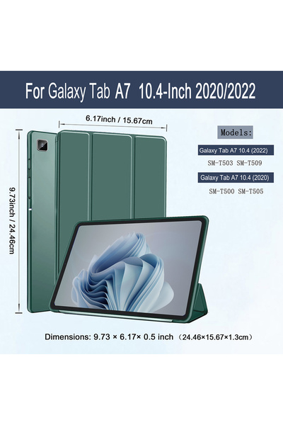 Choice4 Deep Green Case for Tab A7 10.4'' 2022/2020 PU Leather Magnetic Cover...