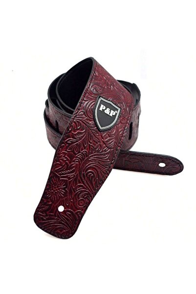 Choice3 Red Guitar Strap Vintage 2.5 Inch Adjustable Soft Embroidered Belt Cl...