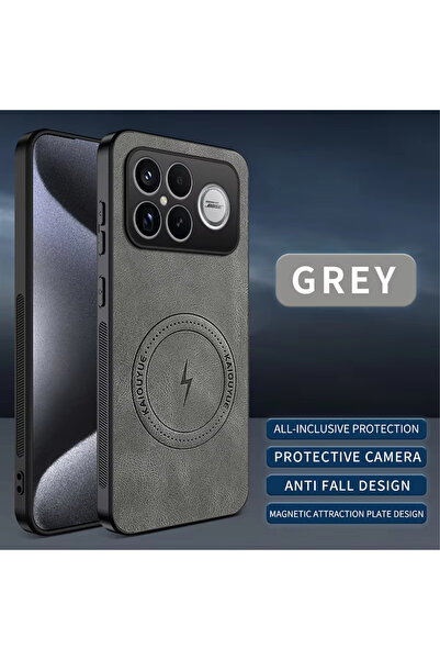 Choice5 Poco F8 ultra gray For Mi Poco F8 Ultra Case Luxury Leather Skin Magn...