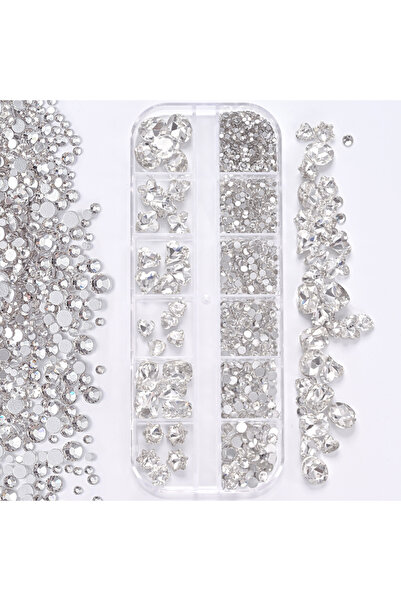 Choice PH253-1 1Box 3D Clear Nail Art Rhinestones 12Shapes Mixed Oval,Butterf...