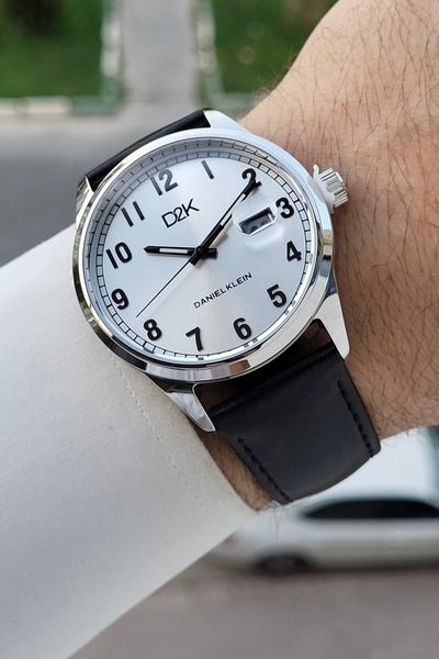 Daniel Klein Men's Wristwatch with Silver Strap, Black Color, Numbered, Gift ...