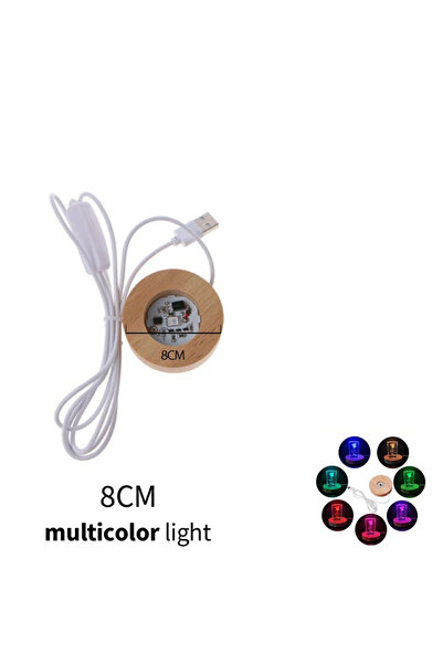 Choice multicolor light-8cm 1PCS Wood Desktop Decorative Lights Base Night Li...