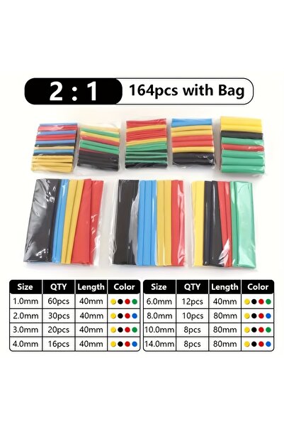 Choice7 164pcs no Box 127-750pcs Multi size heat shrink tubing kit - universa...