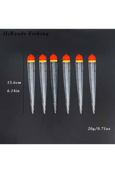 Choice 20g 6pcs 6 PCS Hireeds Fly Fishing Floats High-Index Plastic Vertical ...