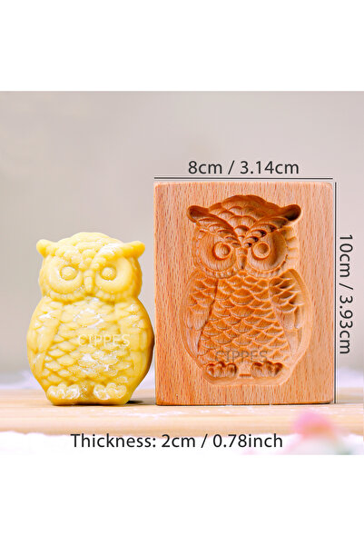 Choice16 Owl Wooden Speculaas Cookie Molds with Animals Patterns, 3D DIY Carv...