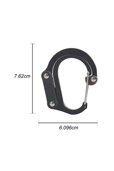 Choice Black M Camping Hybrid Gear Clip Carabiner Rotating Hook Clip Non-Lock...