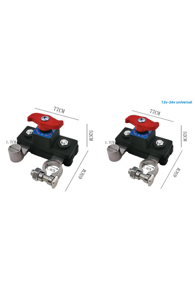 Choice silver style 2pcs Car Battery Cut Off Switch Disconnect Isolator Cut-o...