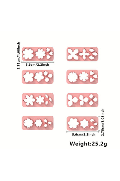 Choice5 TH059-8PCS 5 في 1 قوالب تقطيع طين البوليمر على شكل بتلات زهور، قالب ف...