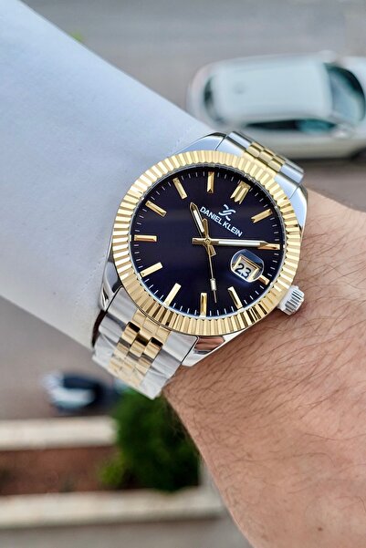 Daniel Klein Kadranı Lacivert Kordonu Sarı Silver Renk 24 Ay Garantili 42 Mm ...
