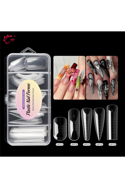 Choice D-C-75pcs TP New 60pcs/75pcs Dual Nail Forms Quick Building Gel Mold F...