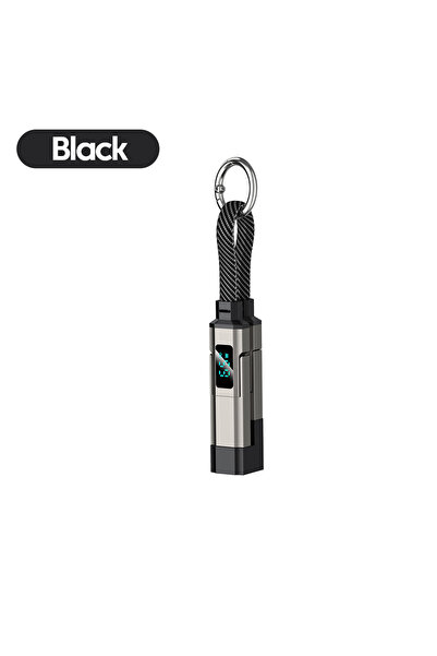 Choice3 0.2m Black 4 in 1 65W Super Fast Charging Keychain USB Type C Cable D...