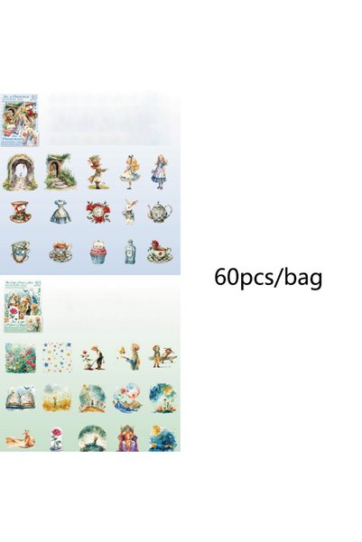 Choice1 S25177-12 ماركة Mr Paper، 4 تصاميم، 60 قطعة/كيس، ملصقات مقصوصة من سلس...