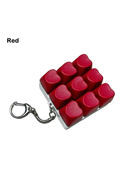 Choice Red 9Keys Button Keycap Fidget Keychain Finger Keyboard Caps Toy Click...