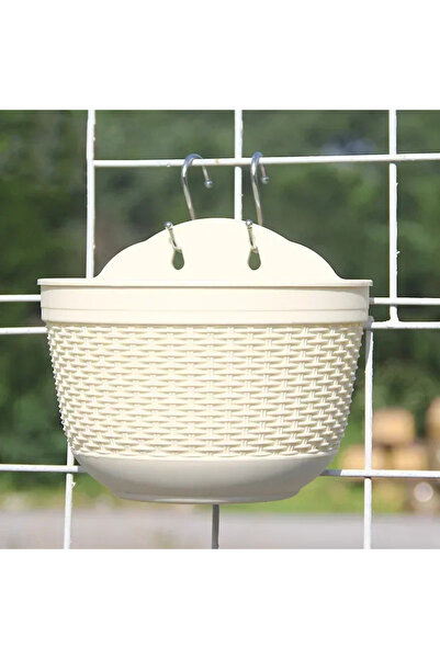 Choice1 WHITE Wall Mounted Flower Pot Imitation Rattan Weaving Creative Flowe...