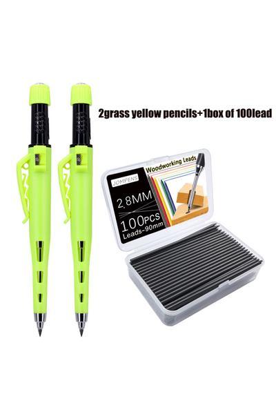 Choice5 2yellow pens 100lead Creative 55mm Long Head Carpenters Pencil Set wi...