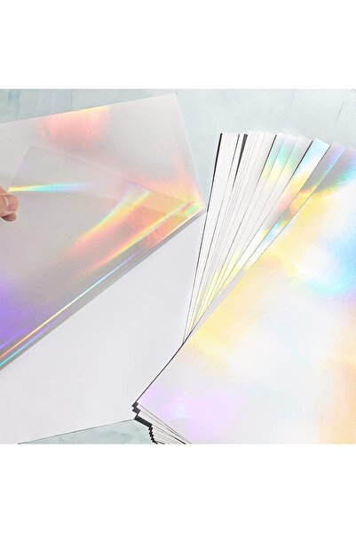 Choice Rainbow 20 Sheets A4 Holographic Cold Laminating Film Clear Self-Adhes...