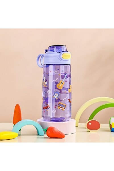 choice2 0.55L PURPLE 550ml Kids Cartoon Animal Water Bottle with Safety Lock ...