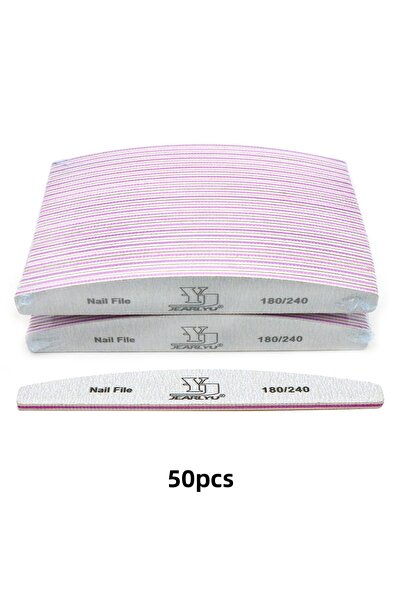 Choice 50pcs 5/10/25/50Pcs Half Moon Nail Files 180/240Grit Professional Stur...