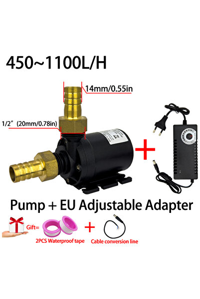 Choice EU DC 6-24V 14MM EU Adapter Brushless Motor Water Pump, DC6~24V 1100L/...