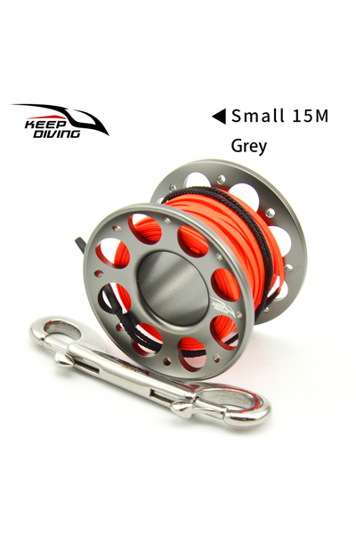 Choice12 Grey 15M 1PCS 15M/30M Scuba Diving Aluminum Alloy Spool Finger Reel ...
