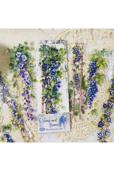 Choice F 10pcs Vintage Transparent Flower Ladder Stickers for Scrapbooking PE...