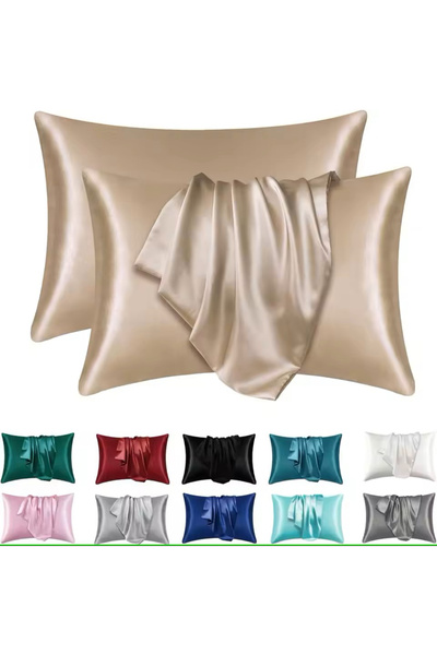 Choice 50x75cm Golden 2pcs Satin Silk Pillowcase for Hair and Skin, Coral Pil...
