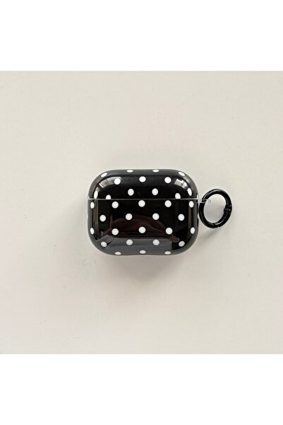 Choice1 for AirPods Pro2 black Simple Fashion White Polka Dot Pattern Black G...