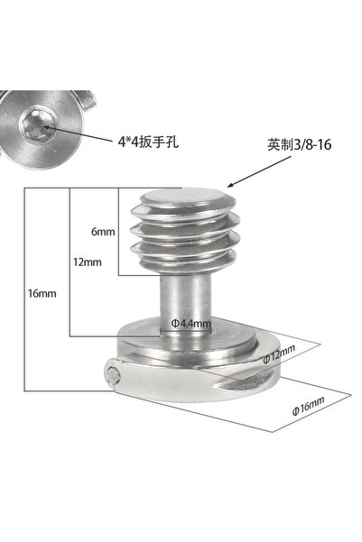 Choice1 1 Piece 3 8 1/4" 3/8" Screw Stainless Steel Thread D-Ring DSLR Camera...