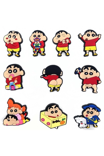 Choice1 Bandai 10pcs 10/21Pcs Kawaii Anime Crayon Shin-Chan Slippers Decor Bu...