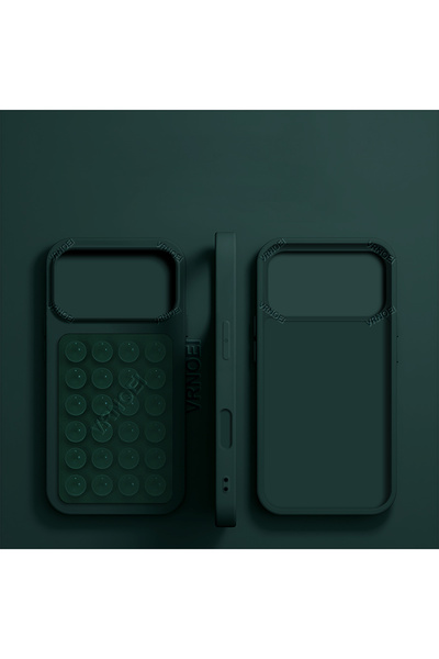 Choice iPhone17 Black Green Upgrade 2IN1 Suction Cup Bracket Phone Case For i...