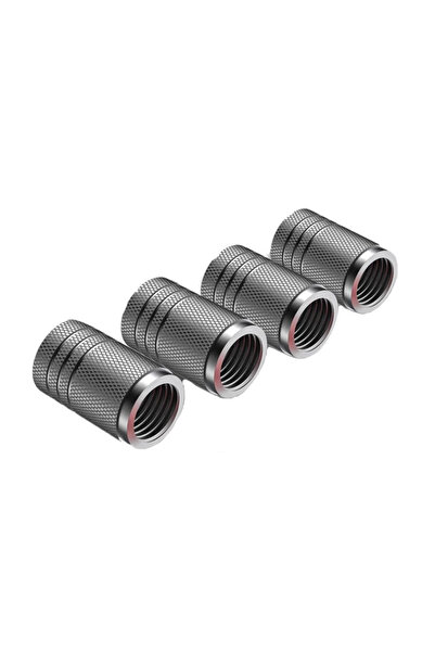 Choice 4pcs silvery 4Pcs Car Tire Valve Stems Cap Knurling Style Tire Valve C...