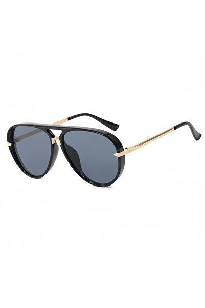 Choice Black Fashionable Double-Bridge Aviator-Style Sunglasses for Men and W...