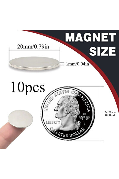 Choice4 20x1mm-10 قطع، 20x1/20x2/20x3mm-10 قطع/20 قطعة مغناطيس دائري، يستخدم ...