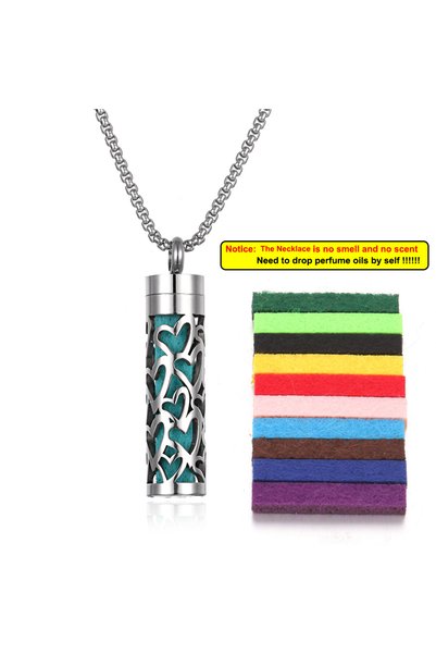 Choice XN046-13-Pads Long Strip Stainless Steel Aromatherapy Necklace Perfume...